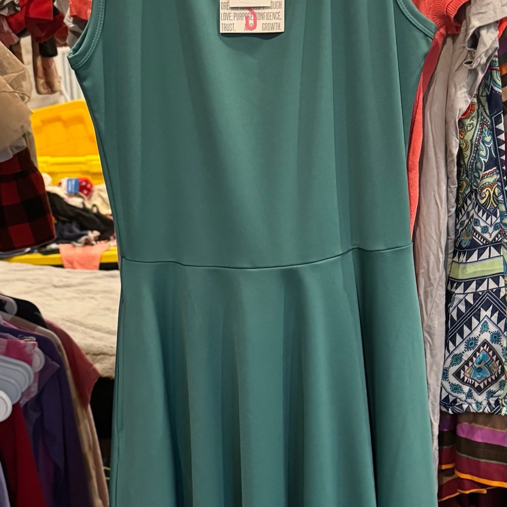 LuLaRoe Teal Sleeveless Dress